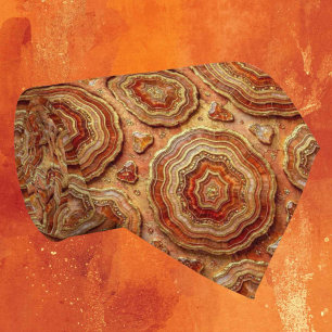 Luxury Faux Silk Rust + Gold Geode Neck Tie