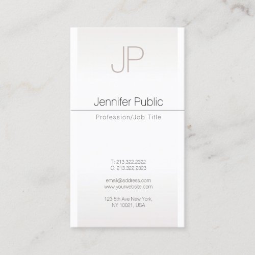 Luxury Faux Silver Trendy Creative Monogram Plain Business Card