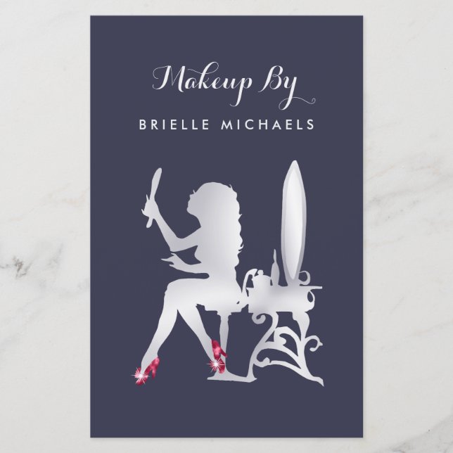 Luxury FAUX Silver Woman Boutique Special Event Flyer (Front)