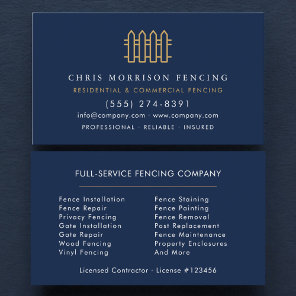 Luxury Fencing Repair Service Business Card