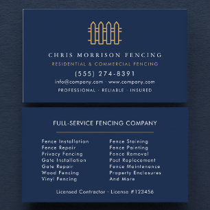 Luxury Fencing Repair Service Business Card
