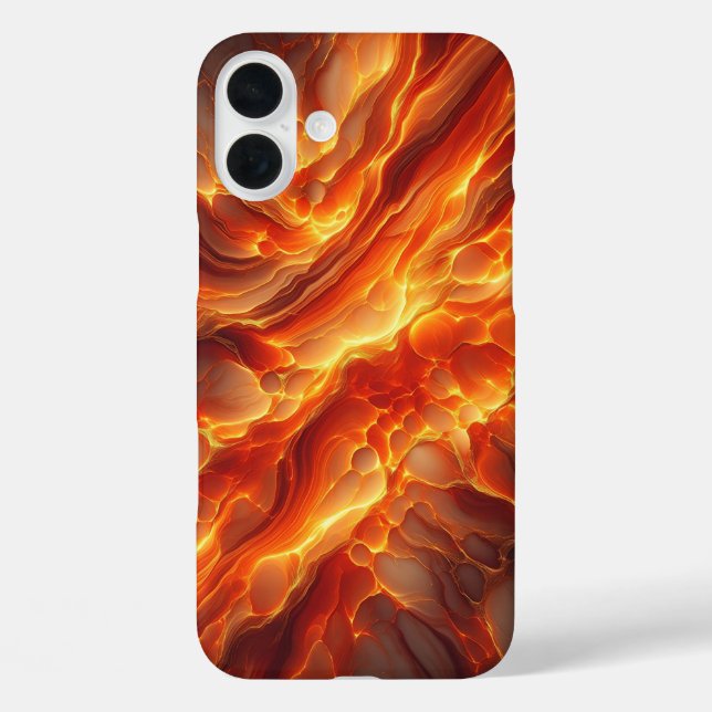 Luxury Fiery Molten Lava Phone Case Glowing Orange (Back)