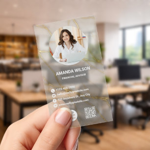 Luxury Financial Advisor Clear Business Cards