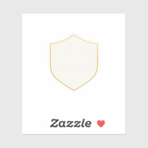 Luxury Fine Line Gold Crest Wedding Template Stick Sticker