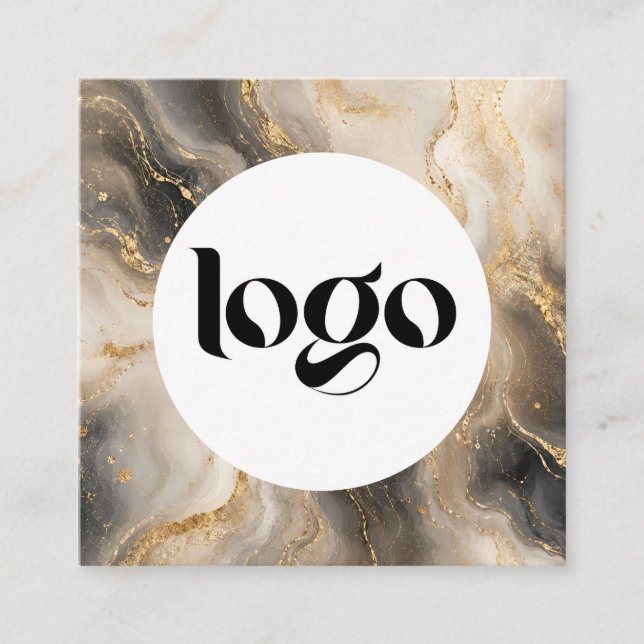 Luxury Fire Opal Square Business Card Design (Front)