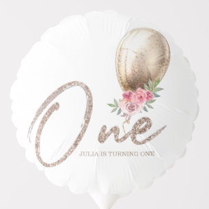 Luxury First Birthday Personalized Glitter Balloon