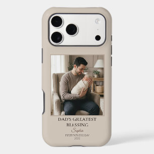 Luxury First Father's Day Personalized Photo Bless iPhone 17 Pro Max Case