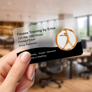 Luxury Fitness Coach Trainer Clear Plastic Business Cards
