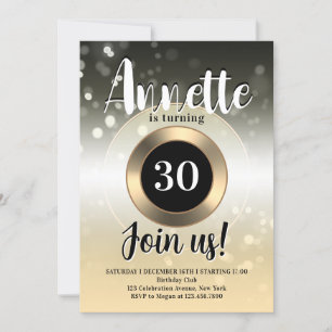 Luxury flitter sparkly birthday party invitation