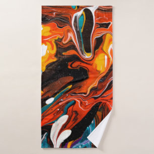 Luxury Fliud Art Abstract Trendy colorful backgrou Bath Towel