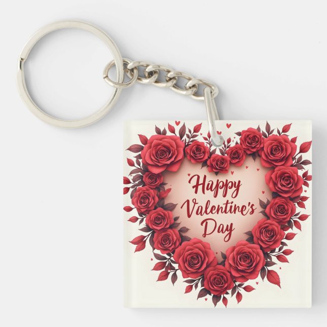 Luxury Floral Beautiful Love Modern Collection Keychain (Front)