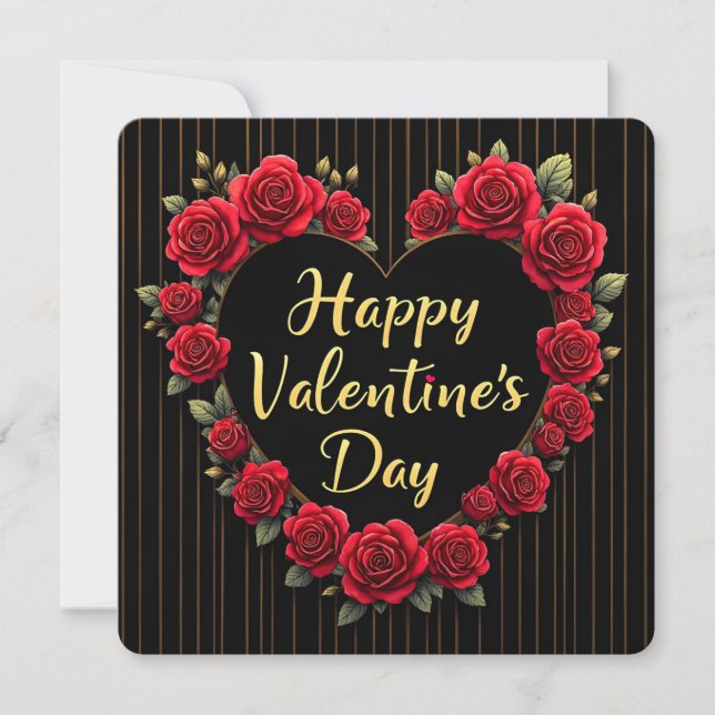 Luxury Floral Beautiful Love Trendy Collection Holiday Card (Front)