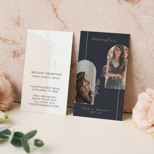 Luxury Floral Beauty Hair Makeup Artist Arch Photo Business Card
