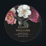 Luxury Floral Black Gold Personalized Elegant Round Clock<br><div class="desc">Luxury Personalized Floral Black Gold design. Matching products can be found in Luxury Business Floral collection.</div>