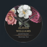 Luxury Floral Black Gold Personalized Elegant Round Clock<br><div class="desc">Luxury Personalized Floral Black Gold design. Matching products can be found in Luxury Business Floral collection.</div>