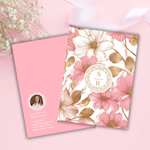 Luxury Floral Botanical Monogram Logo Watercolor Pocket Folder