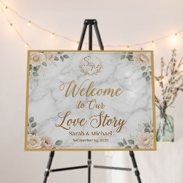 Luxury Floral Custom Wedding Welcome Sign