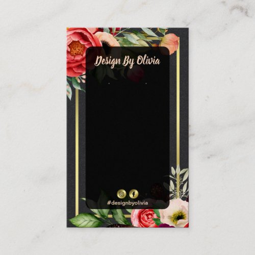 Luxury Floral Dangle Drop Earring Display Card