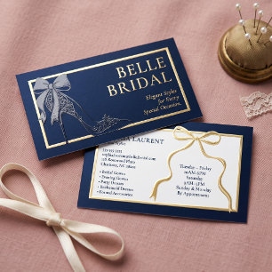 Luxury Floral Heel with Elegant Ribbon Design Foil Spot Gloss Business Cards