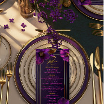 Luxury Floral Purple Luminous Violets Wedding 