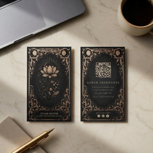 Luxury Floral Vintage Celestial Business Card