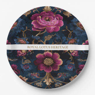 Luxury Floral Vintage Royal Paper Plates