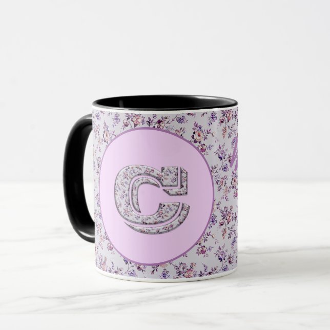 Luxury Flowers Monogram C Mug (Front Left)