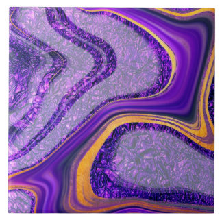 Luxury Fluid Art - Contemporary Abstract Design Ceramic Tile