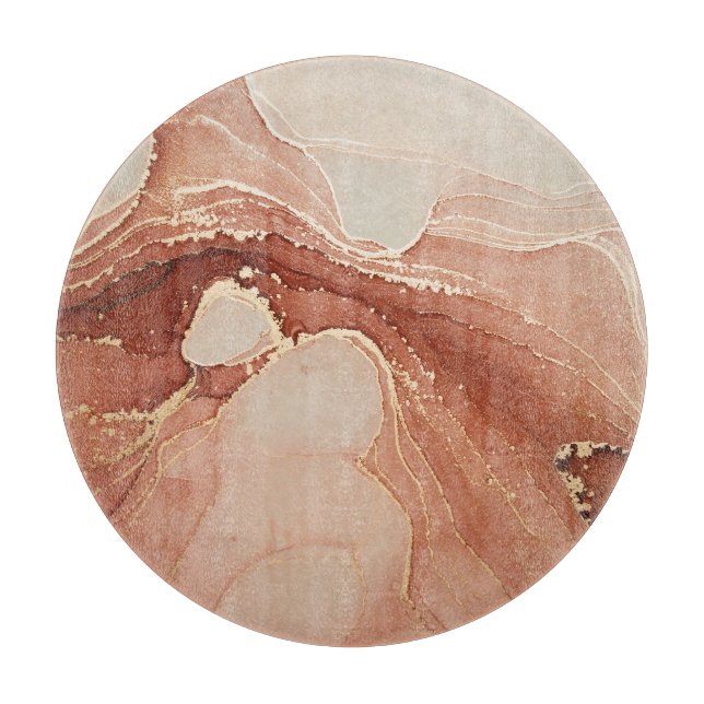 Luxury Fluid Art: Marble-Ink Fusion Cutting Board (Front)