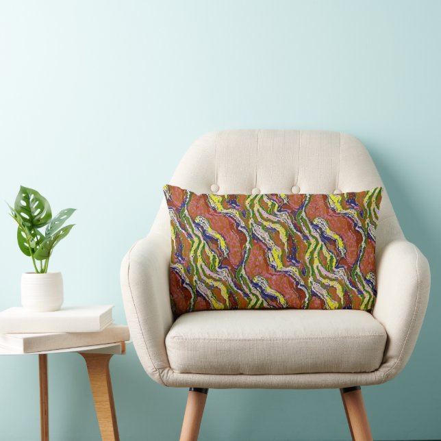 Luxury Fluid Marble Pattern Design 1 Lumbar Pillow (Chair)