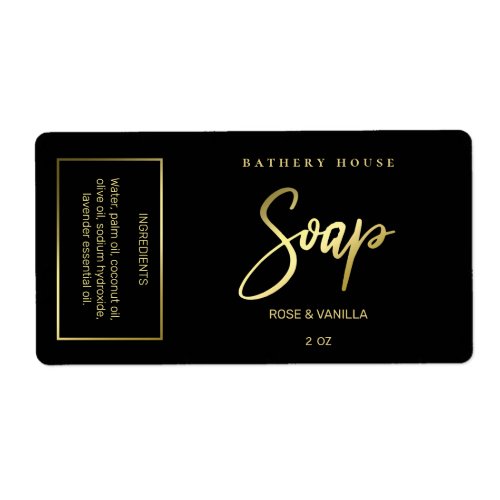 Luxury Foil Black And Gold Soap Packaging Labels