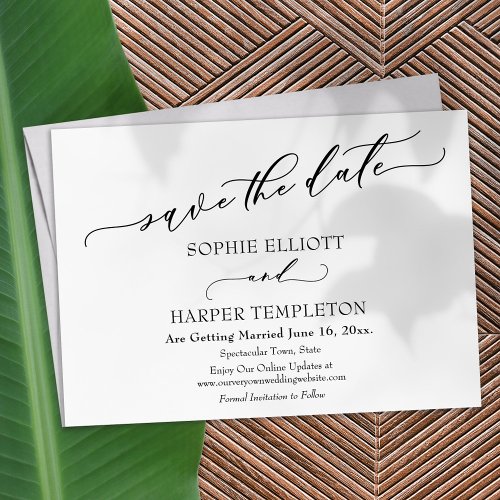 Luxury Font Elegant Simple Save the Date Card