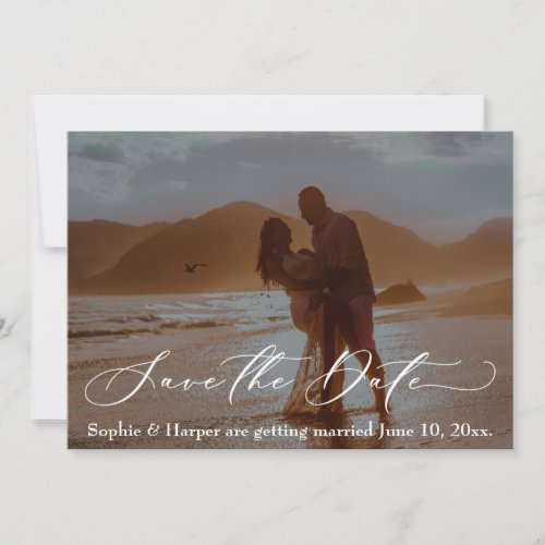 Luxury Font Romantic Photo Save the Date Card