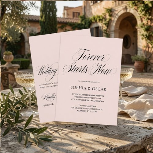 Luxury Forever Starts Now Wedding Invitation Suite