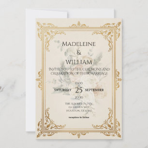 Luxury Formal Elegant Gold Wedding Save the Date