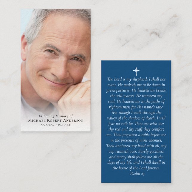 Luxury Full Photo Memorial Prayer Card (Front/Back)