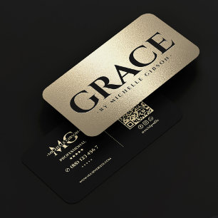 Luxury Funeral Director Mortician Black Faux Gold Business Card
