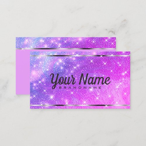Luxury Galaxy Marbled Glitter Shiny Stars Chic Business Card