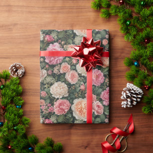 Luxury Garden Rose and Peony Art Wrapping Paper