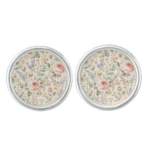 Luxury Garden Rose Wedding Cufflinks