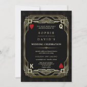 Luxury Gatsby Casino Las Vegas Poker Wedding Invitation (Front)
