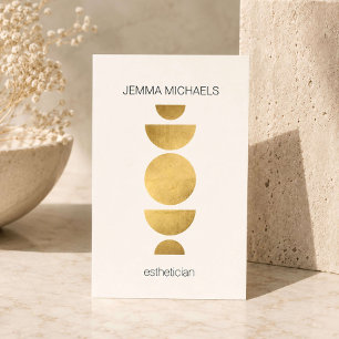 Luxury Geometric Beauty Esthetician Ivory Business Card