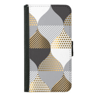 Luxury geometric: black, gold pattern samsung galaxy s5 wallet case