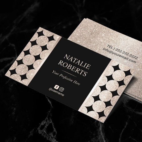 Luxury Geometric Gold Beauty Salon Hair Stylist Business Card