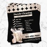Luxury Geometric Gold House Cleaning Maid Service  Flyer<br><div class="desc">Home Cleaning Service Geometric Gold Glitter Housekeeping Flyers.</div>