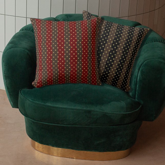 Luxury Geometric Gold Polkadot Colourful Strips  Throw Pillow (Creator Uploaded)