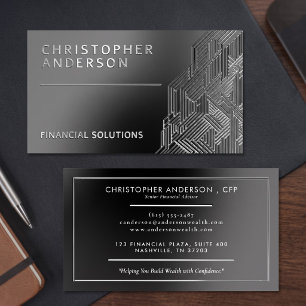 Luxury Geometric Metallic Pattern Foil Spot Gloss Business Cards