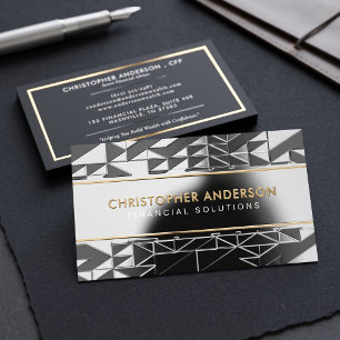 Luxury Geometric Modern Executive Style Foil Spot Gloss Business Cards
