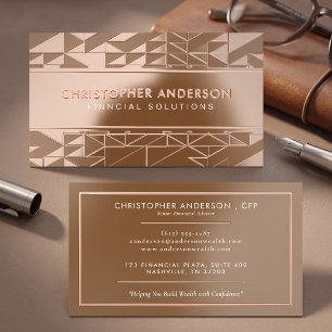 Luxury Geometric Modern Executive Style Foil Spot Gloss Business Cards