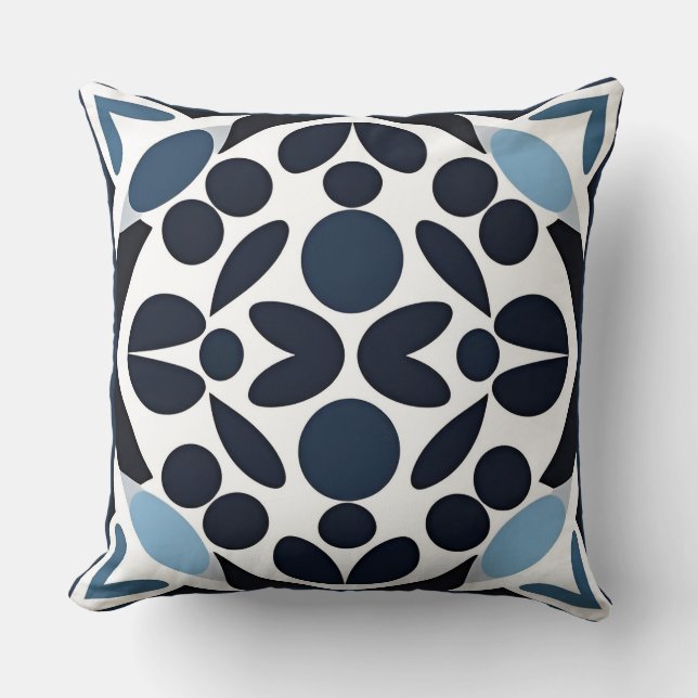 Luxury Geometric Symmetric Abstract Vibrant Throw Pillow (Front)